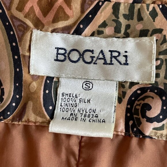 Vintage Bogari 100% Silk One Button Abstract Multi Color Blazer Women's S (C4) - Picture 11 of 12